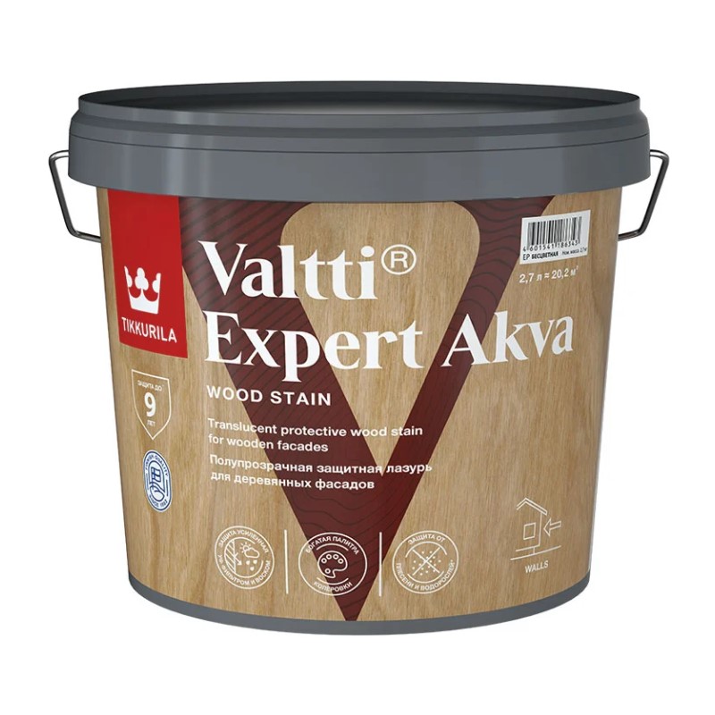 Антисептик Tikkurila Valtti Expert Akva EP бесцветный (2,7 л)