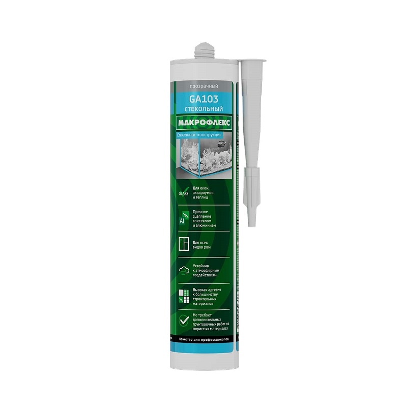 Герметик силиконовый Makroflex GA103 стекольный, прозрачный (0,30 л)