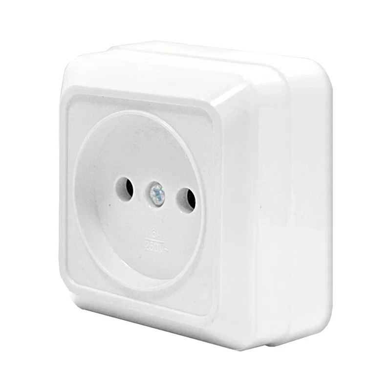 Розетка о/у Олимп О0022, 1 гнездо, б/з, белая