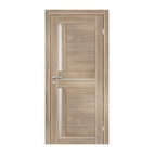 Полотно дверное Olovi Орегон, со стеклом, дуб шале, б/п, б/ф (600х2000 мм)