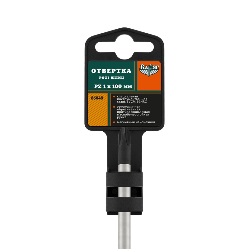 Отвертка Варяг 86048 PZ 1х100 мм