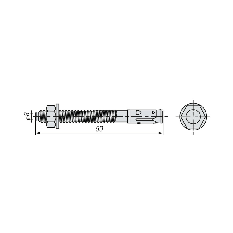 Анкер клиновой SWFS М8х50 (2 шт)