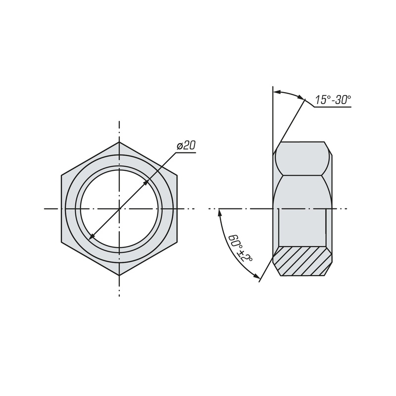 Гайка SWFS DIN934 М20 (25 шт)