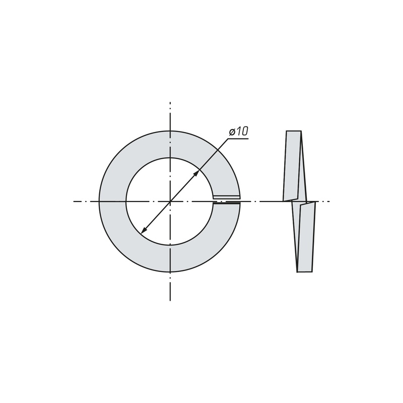 Шайба гроверная SWFS DIN127 М10 (8 шт) пакетик