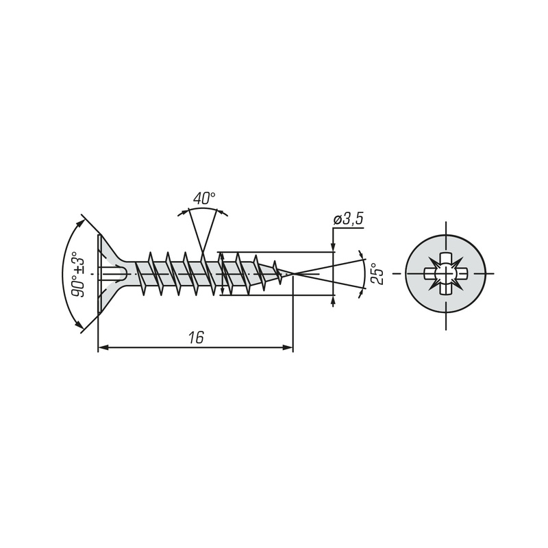 Саморез ШУЦ SWFS 3,5х16 (30 шт) пакетик