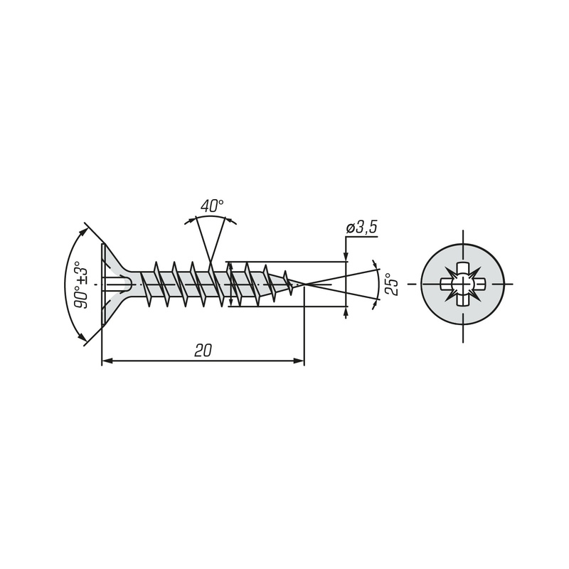 Саморез ШУЦ SWFS 3,5х20 (1000 шт)