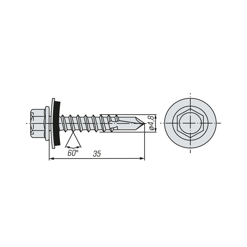 Саморез кровельный SWFS Premium RAL-6002 ZP 4,8х35 (250 шт)