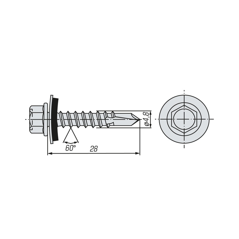 Саморез кровельный SWFS Premium RAL-6005 ZP 4,8х28 (250 шт)