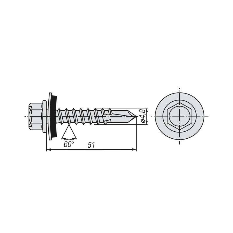 Саморез кровельный SWFS Premium RAL-8017 ZP 4,8х51 (250 шт)