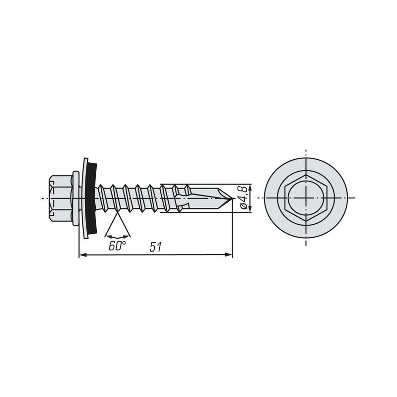 Саморез кровельный SWFS Premium ZP 4,8х51 (200 шт)