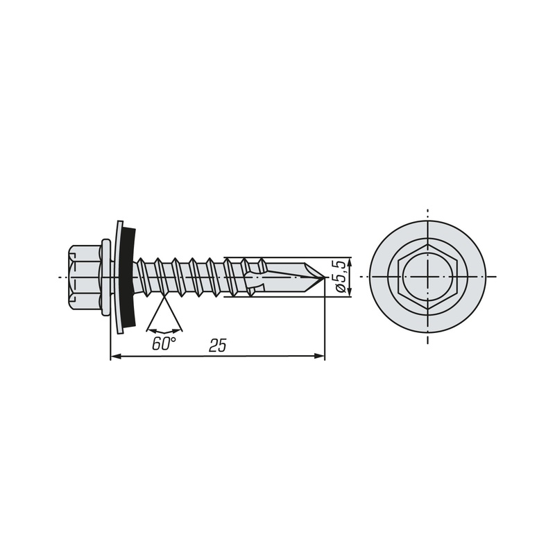 Саморез кровельный SWFS ZP 5,5х25 (250 шт)
