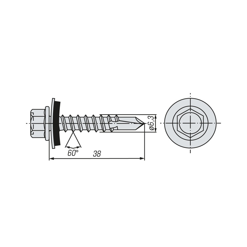 Саморез кровельный SWFS Premium ZP 6,3х38 (250 шт)