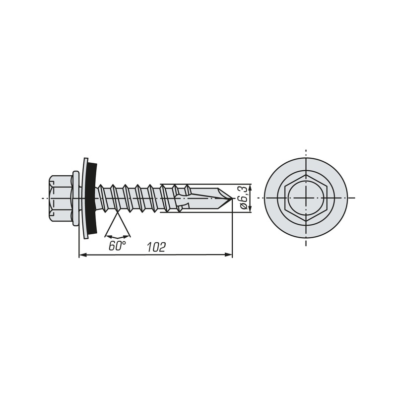 Саморез кровельный SWFS ZP 6,3х102 (100 шт)
