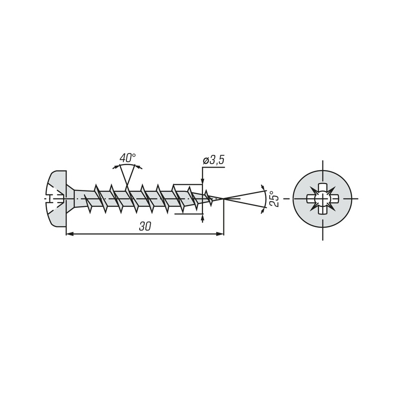 Саморез ШУЦ SWFS PN 3,5х30 (18 шт) пакетик