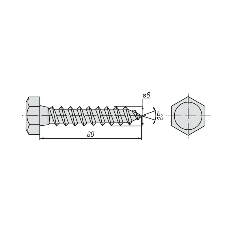 Шуруп сантеxнический SWFS 6х80 (2 шт) пакетик
