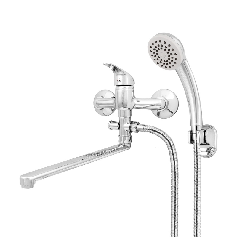 Смеситель для ванны Mix&Fix Jota 4407-03 с аксессуарами, L- излив 350мм