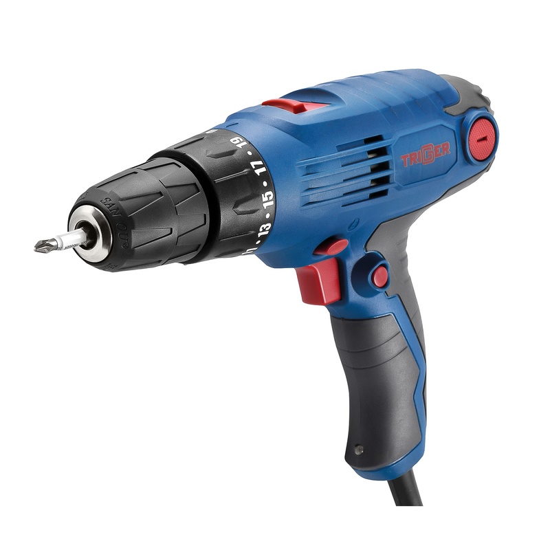 Дрель-шуруповерт сетевая Trigger 20401, 10 мм, 0,32 кВт, 32 Нм, реверс, 0-1000 об/мин