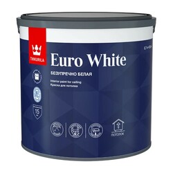 Краска для потолка Tikkurila/Tikkivala Euro White белая глубокоматовая (2,7 л)