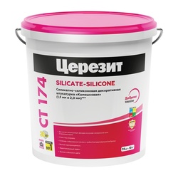Штукатурка силикатно-силиконовая декоративная Церезит СТ 174 камешковая 2,0 мм, база (25 кг)