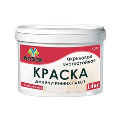 Краска влагостойкая Латек Л202 супербелая матовая (14 кг)
